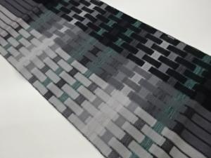 幾何学模様織出し名古屋帯